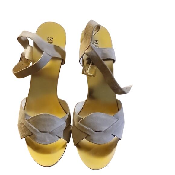 Michael Kor's Suede Wedges Women's 11 Cork Sandals Tan - Picture 1 of 10